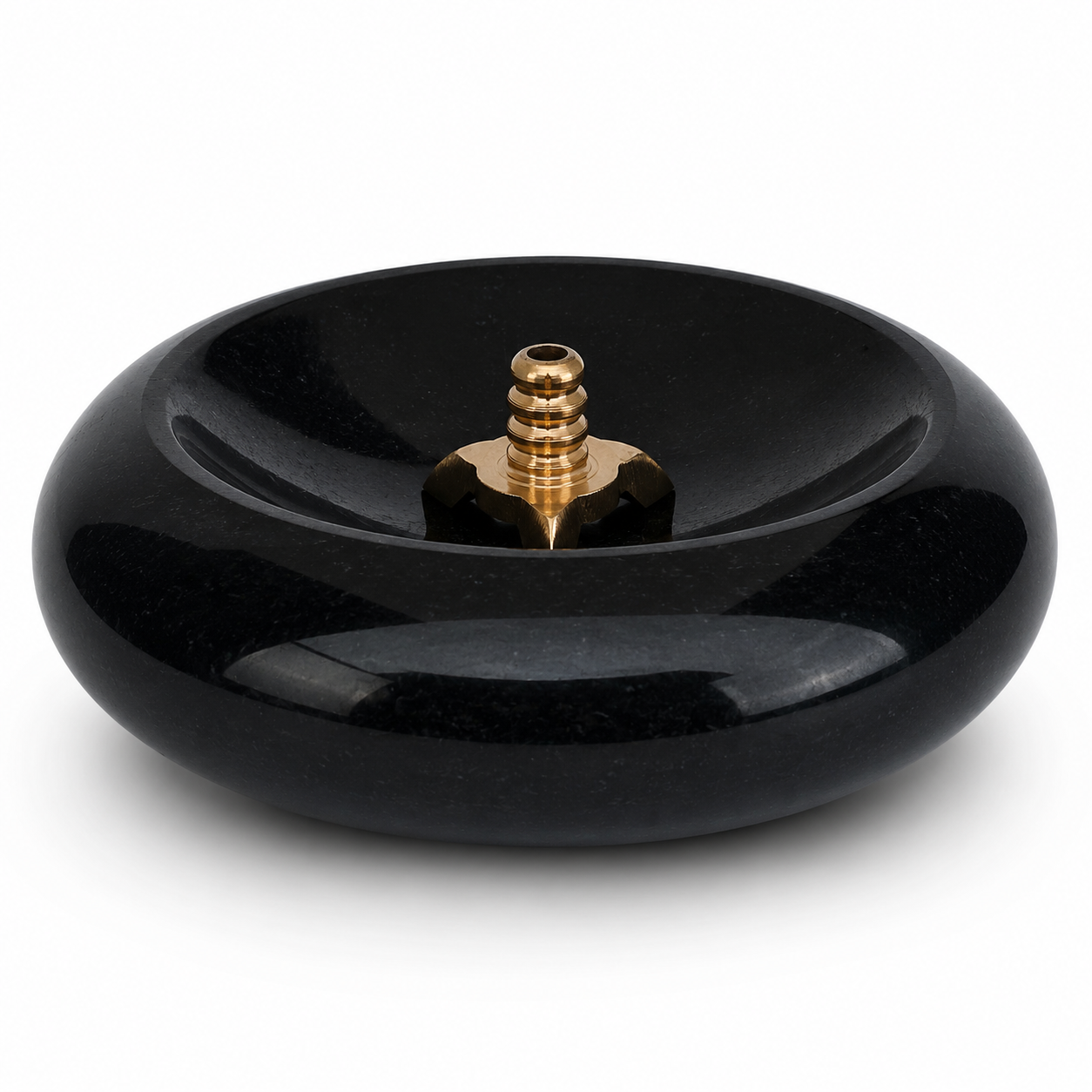 Anketras 5 Inch Granite Agal Vilaku Diya | Natural Stone Oil Lamp with Brass Wick Holder | Polished Granite Deepam for Pooja Room, Daily Worship, Diwali, Karthigai Deepam & Festive Decor (Black)