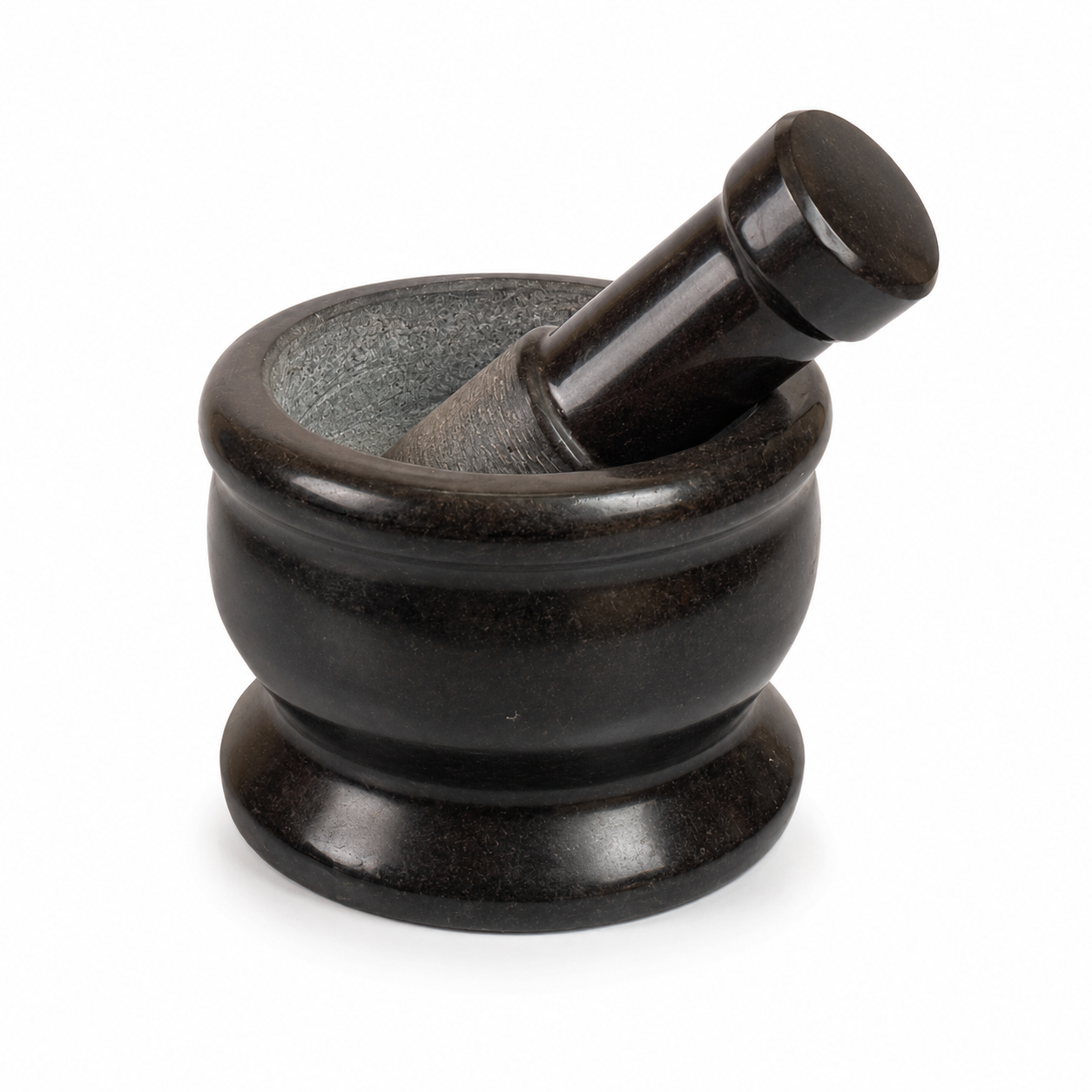 Anketras 5.5 Inch Black Granite Mortar & Pestle Set | Natural Stone Manual Spice Grinder for Herbs, Garlic, Pepper, Chutney & Masala | Heavy Duty Kitchen Grinding Bowl with Easy Grip Pestle