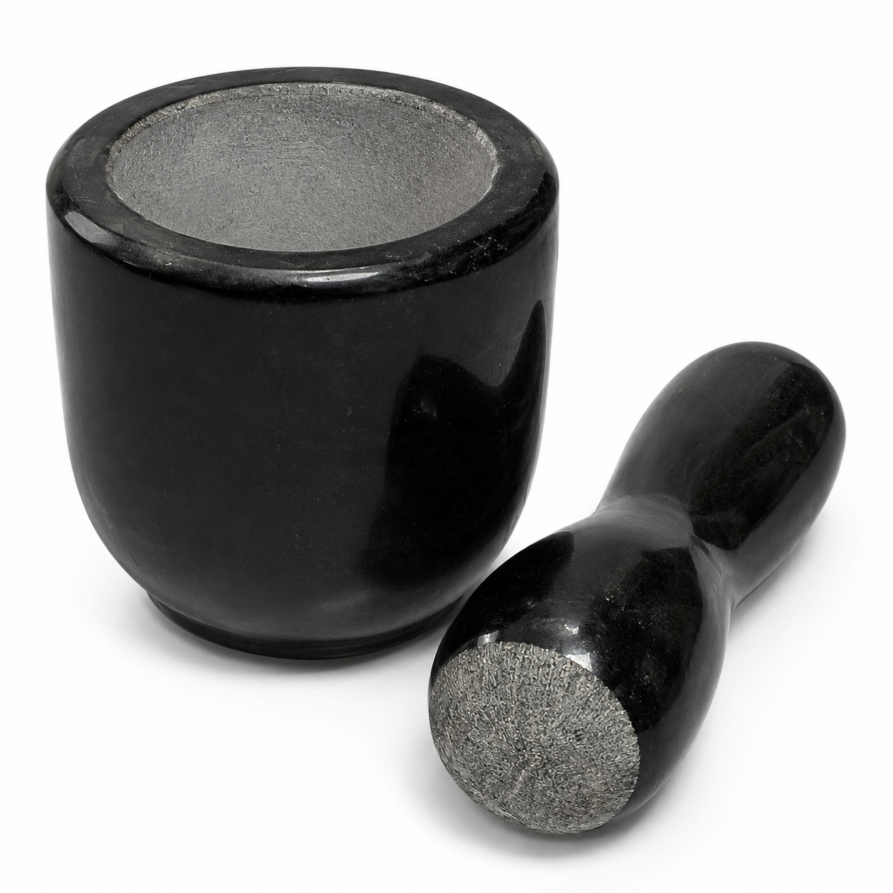Anketras 4 Inch Granite Stone Mortar and Pestle Set | Hand Grinder for Spices, Herbs, Garlic, Pepper & Masala | Traditional Manual Grinding Bowl with Easy-Grip Pestle | Black Kitchen Gift Item