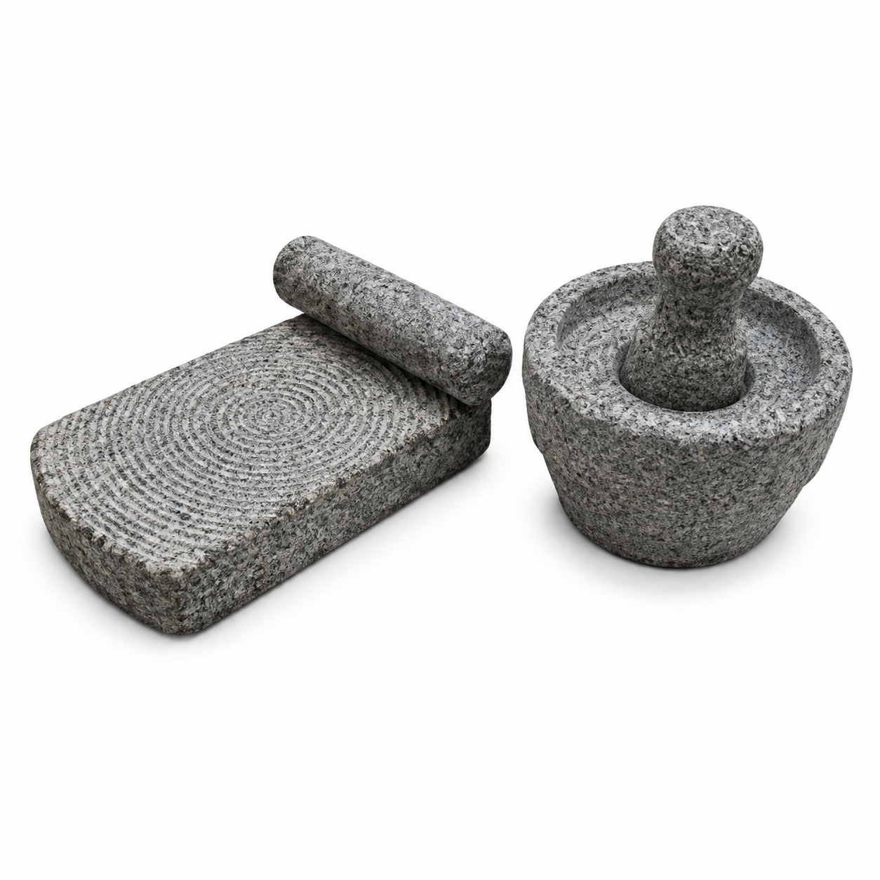 Anketras Miniature Stone Ammi Kal & Aattukal Set, 2–3 Inch Traditional Granite Grinding Stone Model with Roller and Pestle, Mini Kitchen Décor for Golu, Pooja, Return Gifts and Cultural Display