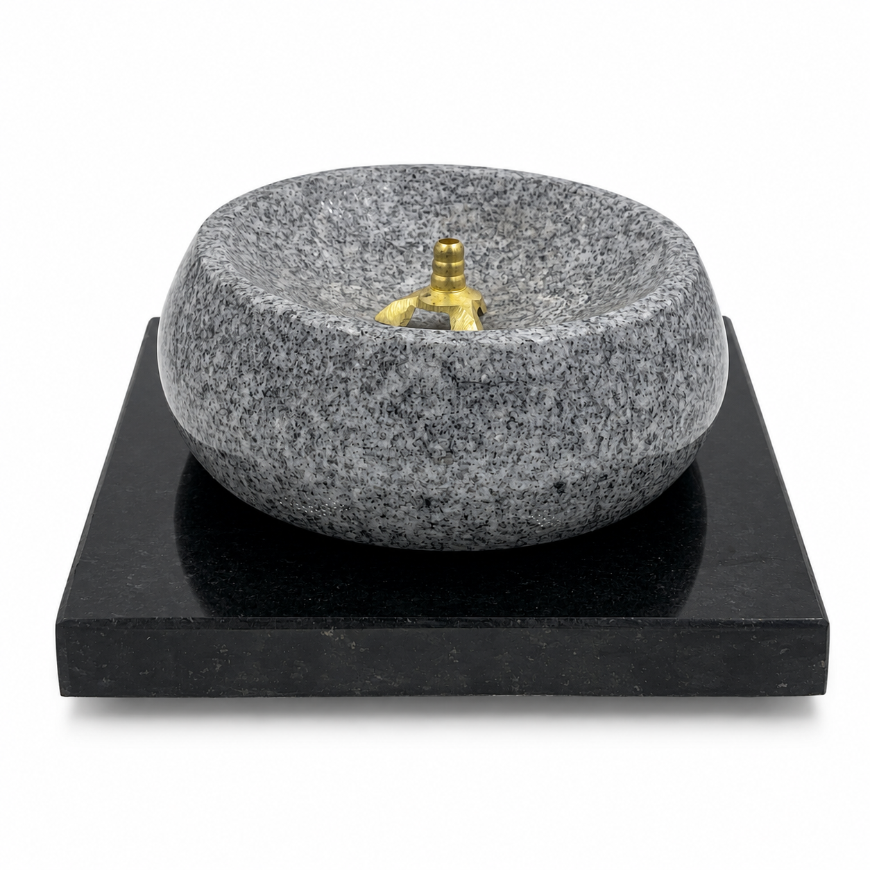 Anketras Natural Stone Vilakku for Pooja | Traditional Kal Vilakku with Brass Thiri Holder | Decorative Oil Diya for Home, Temple, Prayer Room & Festivals | Available in Red, Black and White