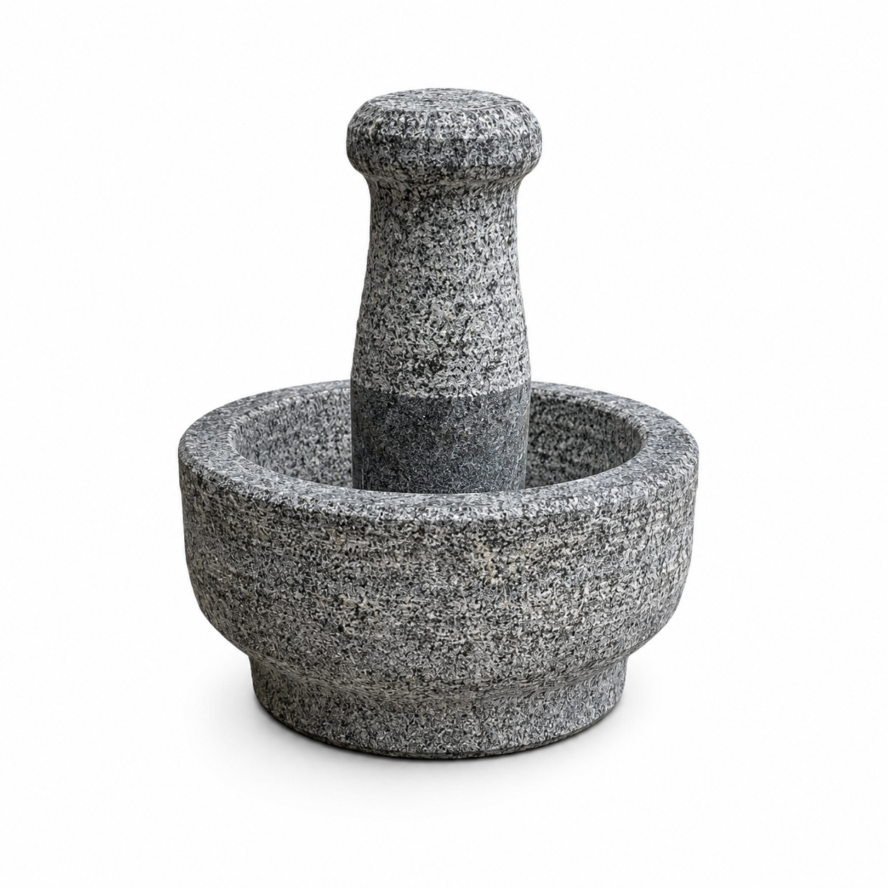 Anketras Natural Granite Kalvam with Stone Pestle,Traditional Khalvam for Herbs, Spices, Ayurvedic Ingredients, Pooja Items and Masala, Grey(AVAILABLE IN 4 Inch, 6 Inch, 8 Inch and 10 Inch.)