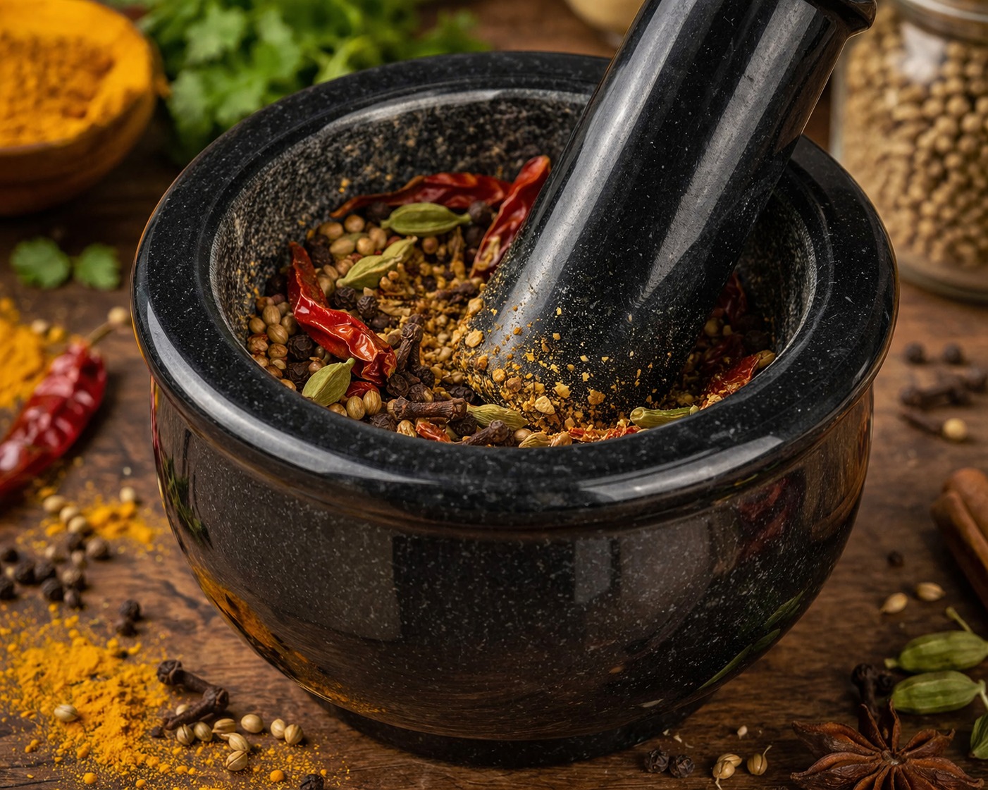 Granite Mortar and Pestle Set (5 Inch) | Stone Okhli Musal |Kharal | Spice Grinder, Masher, Herb Crusher, Garlic Crusher, Chutney Maker, Paste Grinder & Ayurvedic Medicine Grinding Tool Brand: Anketras