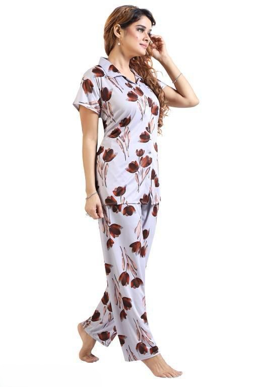 Anketras Premium Cotton Floral Nightwear Set for Women – Ultra Soft Breathable Sleepwear, Elegant Flower Print Night Suit, Lightweight Lounge Wear for Summer Comfort