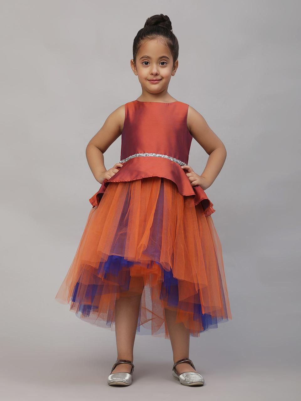 Ankertas Kids Frocks – Modern Western Stylish Party Wear Dress for Girls | Colorful Designer Outfit | Soft & Comfortable Fabric | Trendy Fashion Wear for Birthdays & Special Occasions(Maroon)